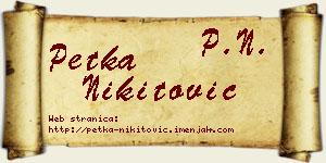 Petka Nikitović vizit kartica